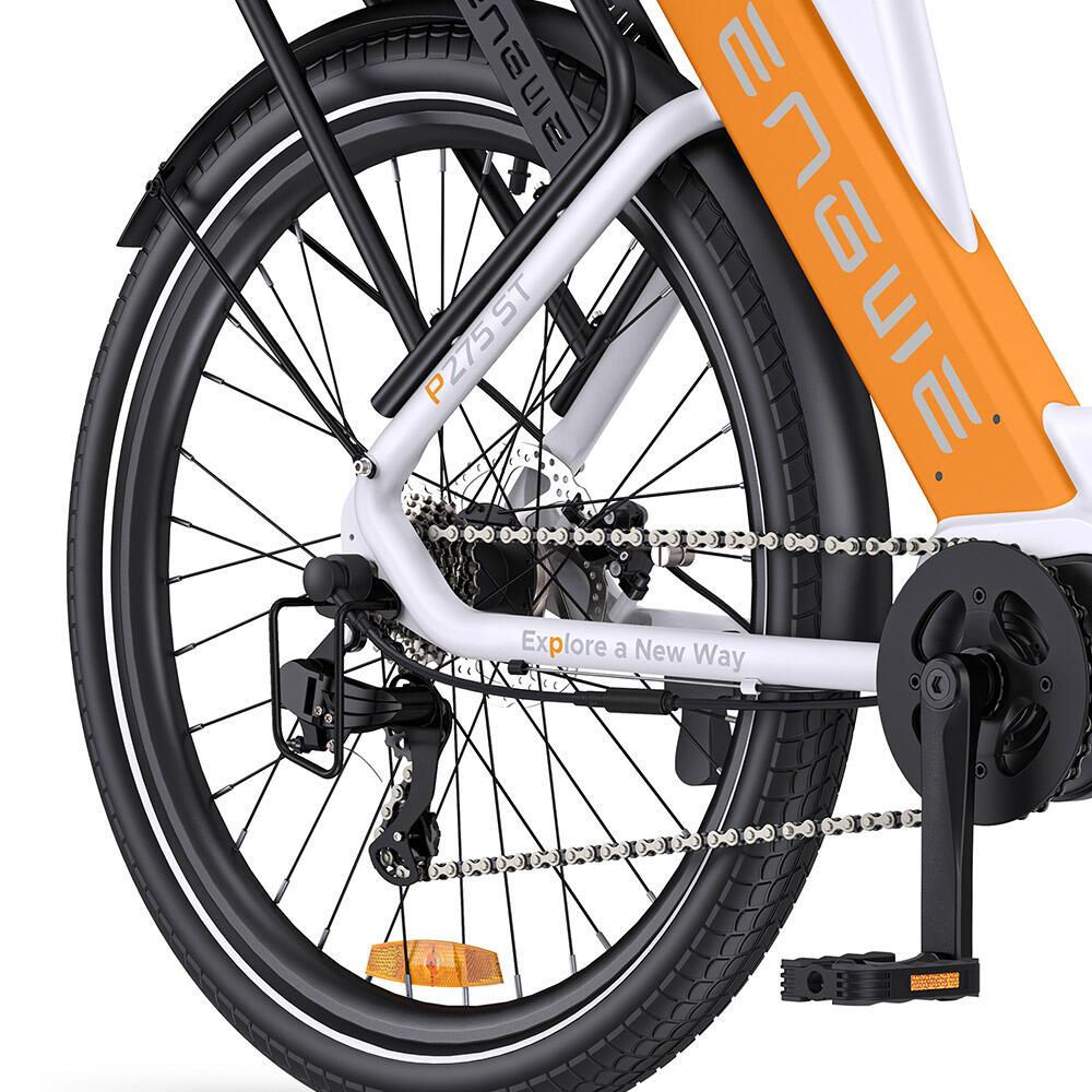 ENGWE P275 ST Bicicleta Eléctrica - Blanco Naranja 4/5