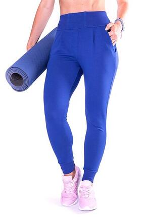 Dopasowane spodnie dresowe damskie 2skin FITGIRL NIEBIESKIE