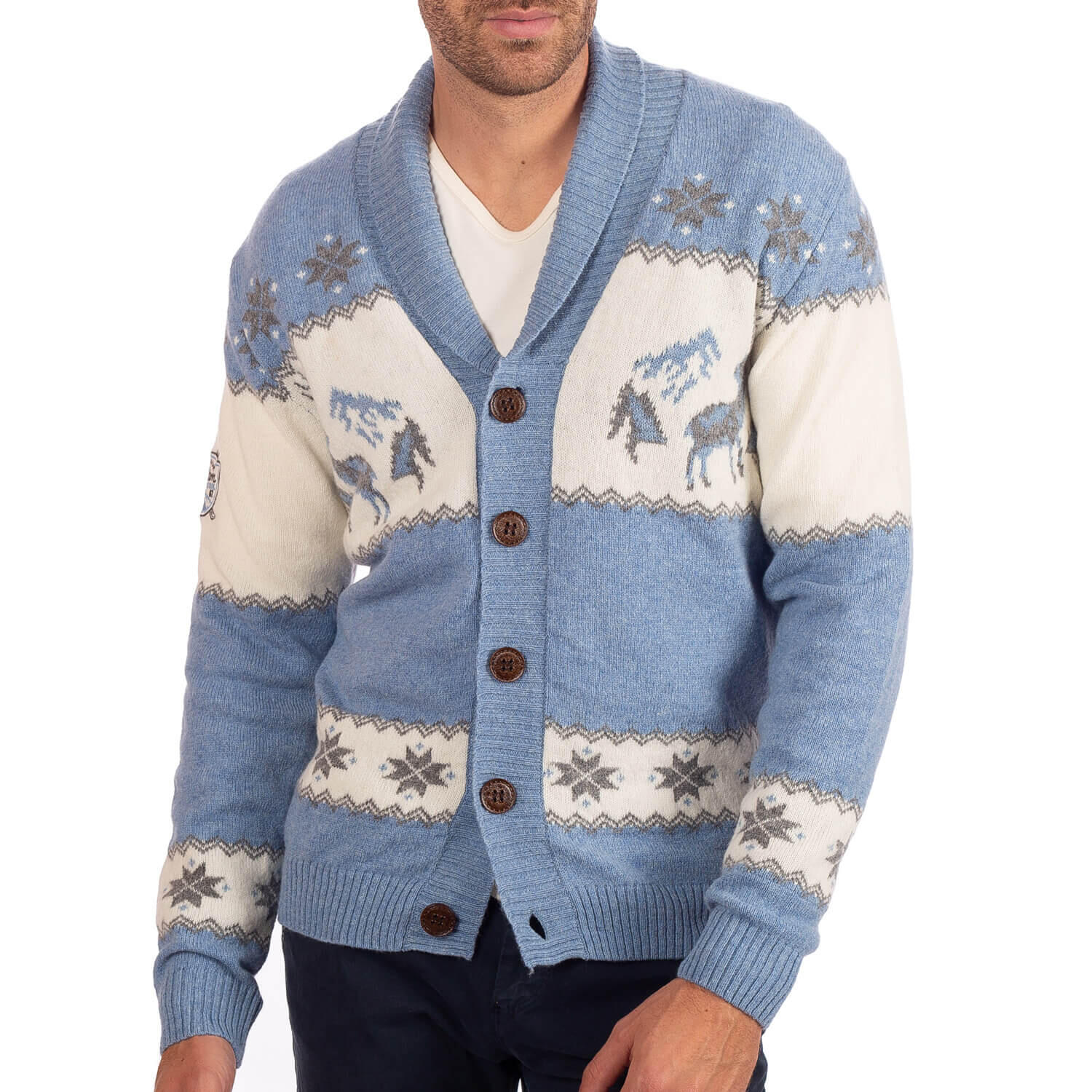 Cardigan montagne 100% laine homme 5/5