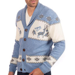 Cardigan montagne 100% laine homme