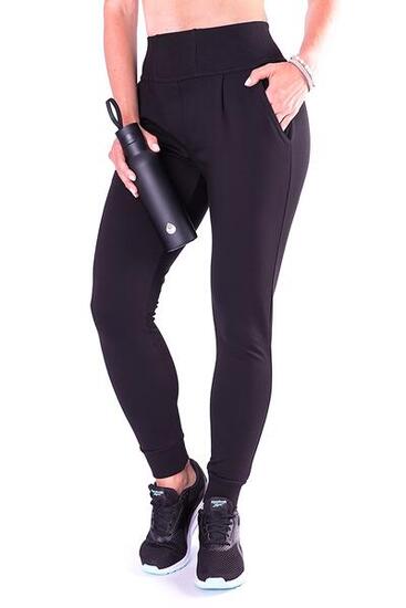 Dopasowane spodnie dresowe damskie 2skin FITGIRL CZARNE