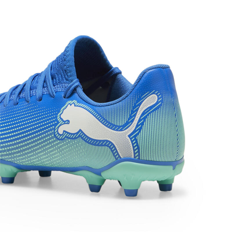 Ghete de fotbal FUTURE 7 PLAY FG/AG Tineret PUMA Hyperlink Blue Mint White Green