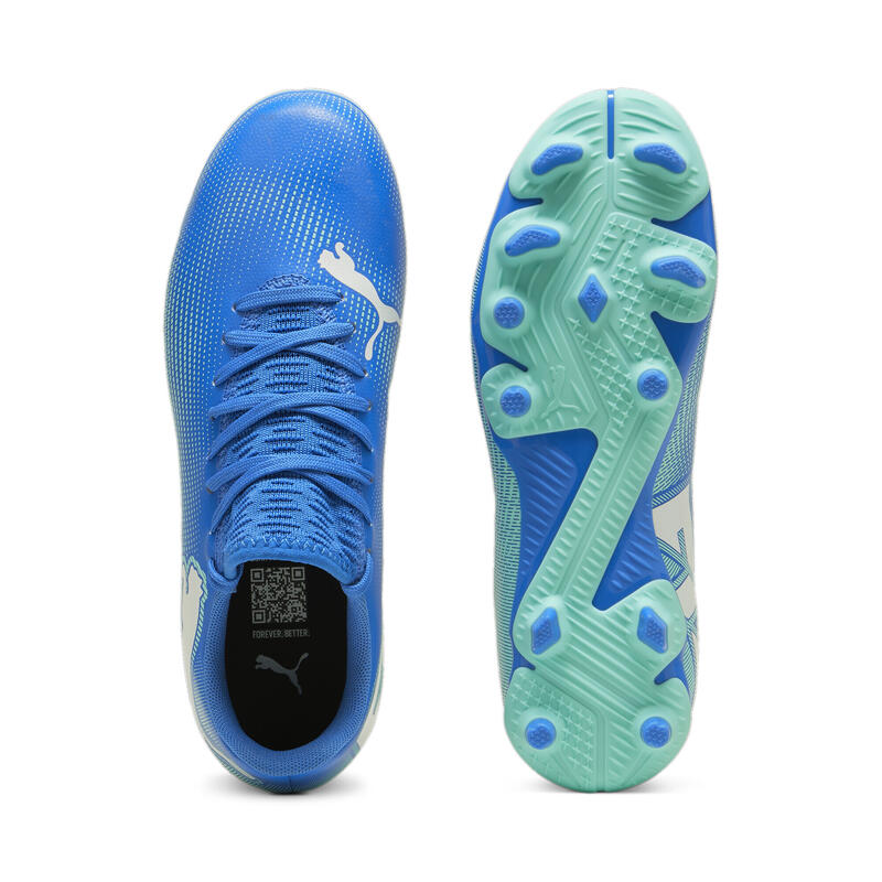 Ghete de fotbal FUTURE 7 PLAY FG/AG Tineret PUMA Hyperlink Blue Mint White Green