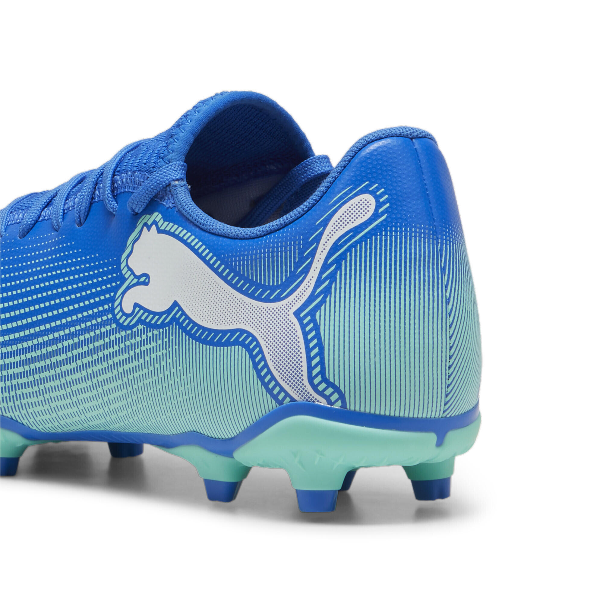 FUTURE 7 PLAY FG/AG voetbalschoenen PUMA Hyperlink Blue Mint White Green 4/7