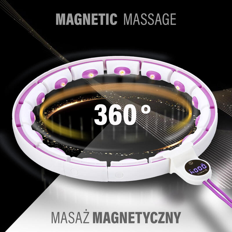 Set hula hoop magnetic HHM17 cu contor HMS + curea de slăbire BR163