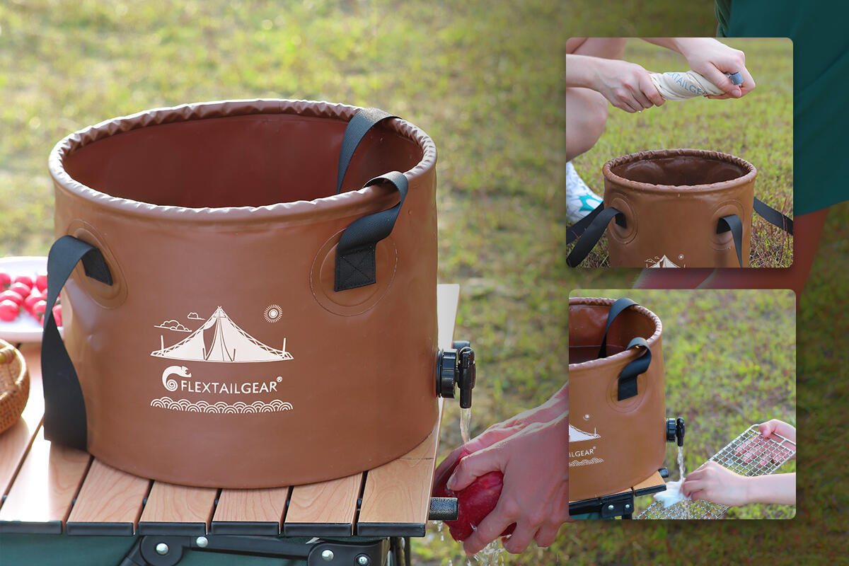Flex Bucket 20L Faltbarer Camping-Eimer mit Wasserhahn 2/7