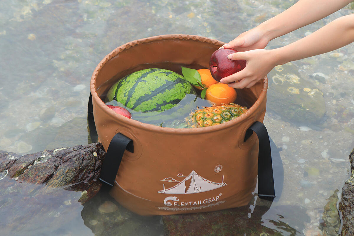 Flex Bucket 20L Faltbarer Camping-Eimer mit Wasserhahn 6/7