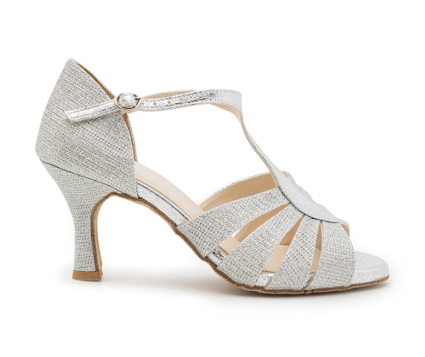 DANCING QUEENS Silver Dancing Shoes Dancing Queens ESP09 Leather
