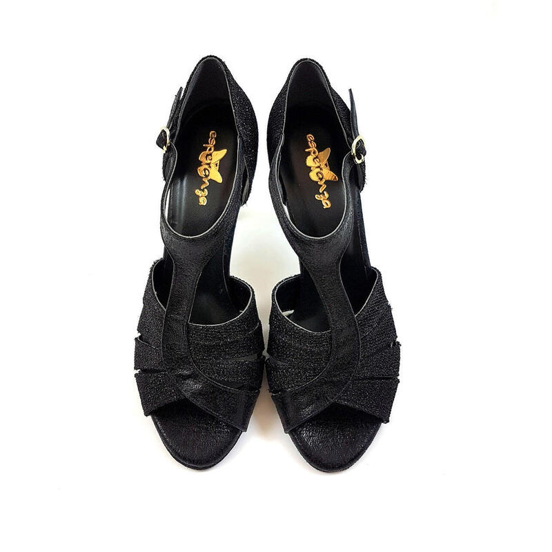 ESP09 Chaussures de danse en noir - 7.0 cm flare