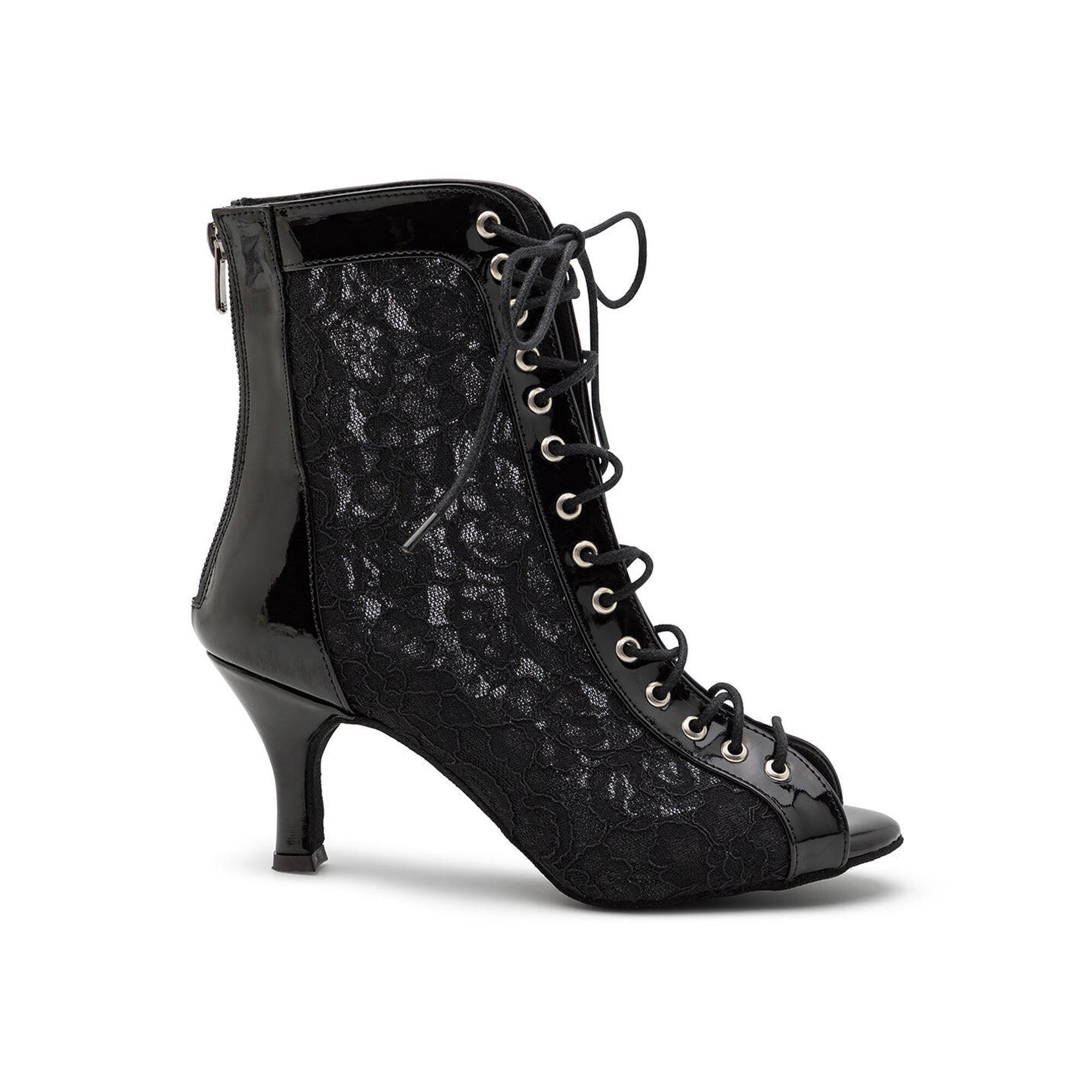 Halley Heels Scarpe da ballo in vernice nera - 7,0 cm di flare