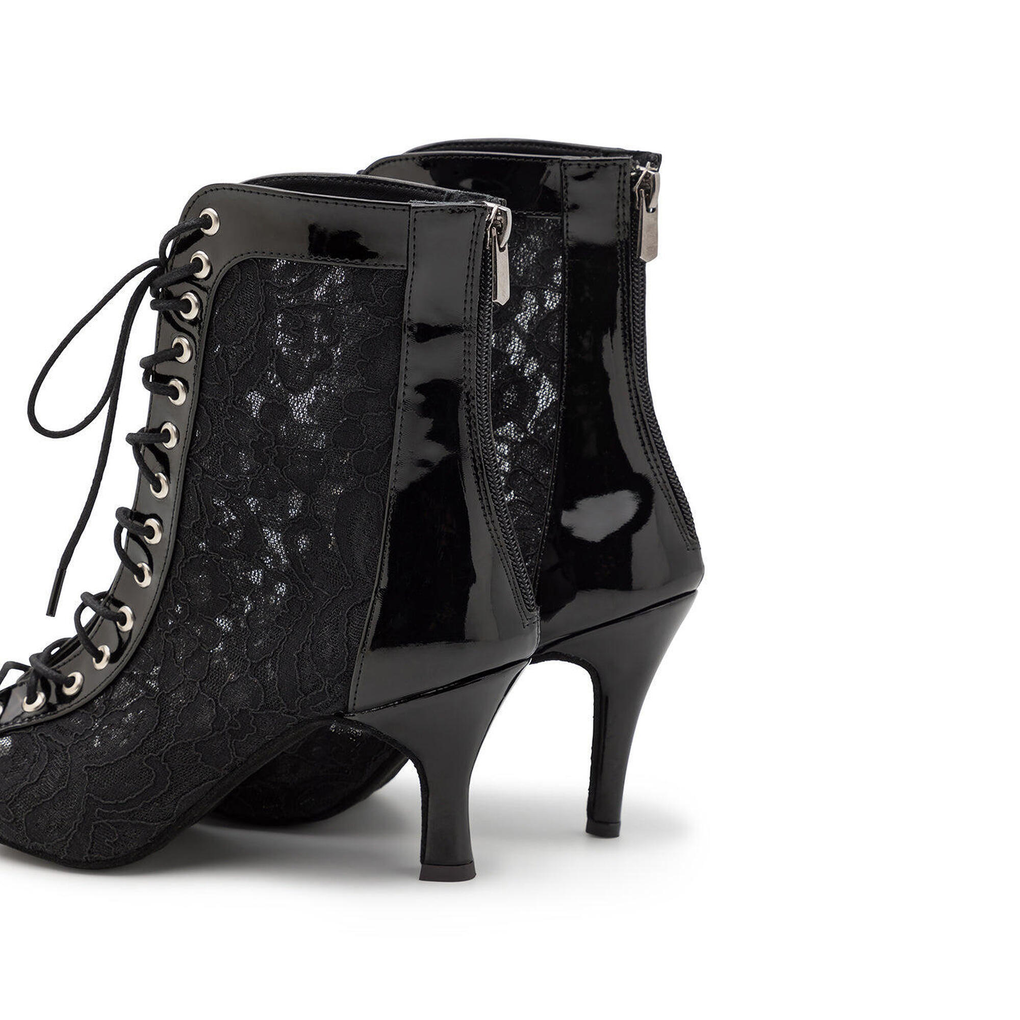 Halley Heels Scarpe da ballo in vernice nera - 7,0 cm di flare