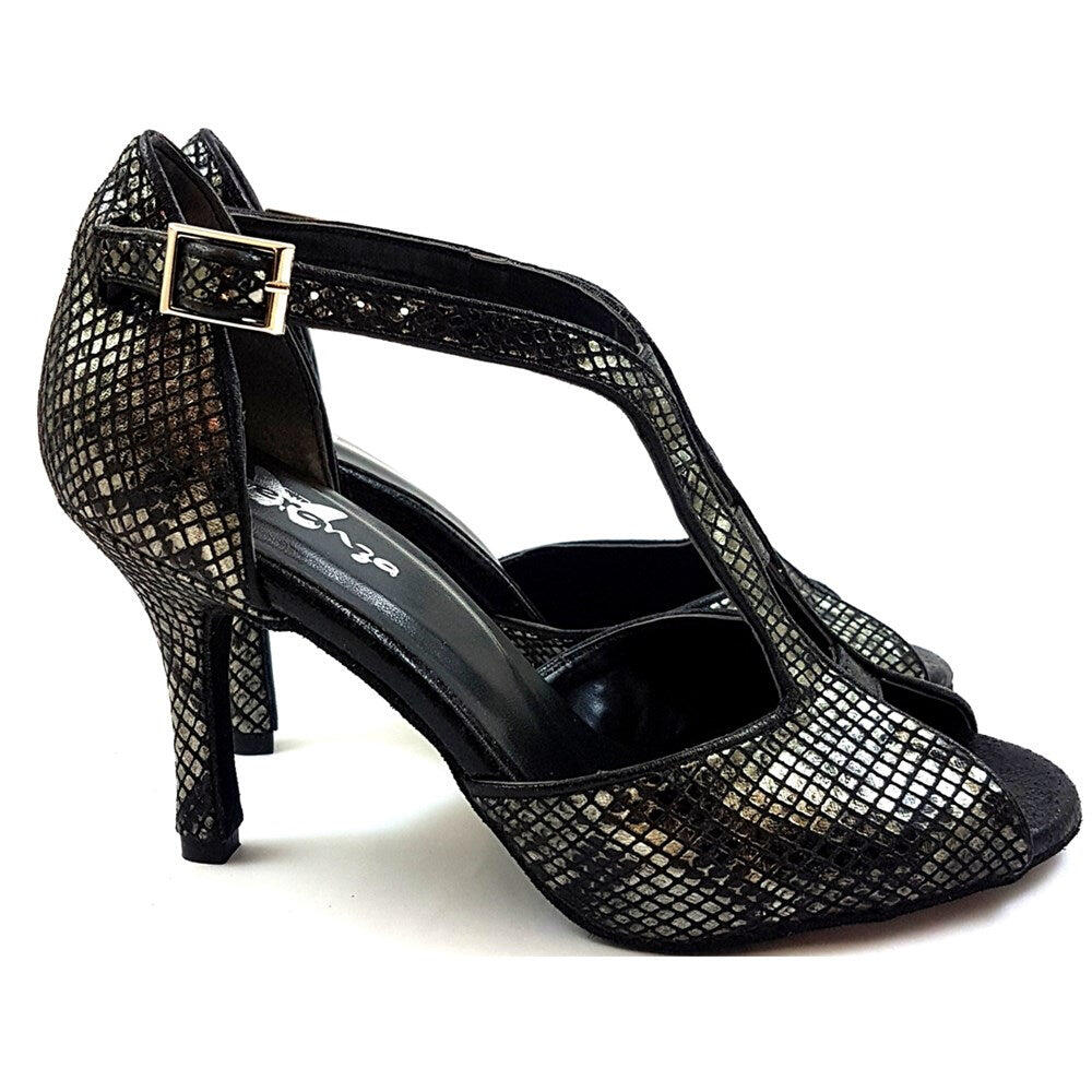 Scarpe da ballo ESP11 in nero - 7,0 cm di flare