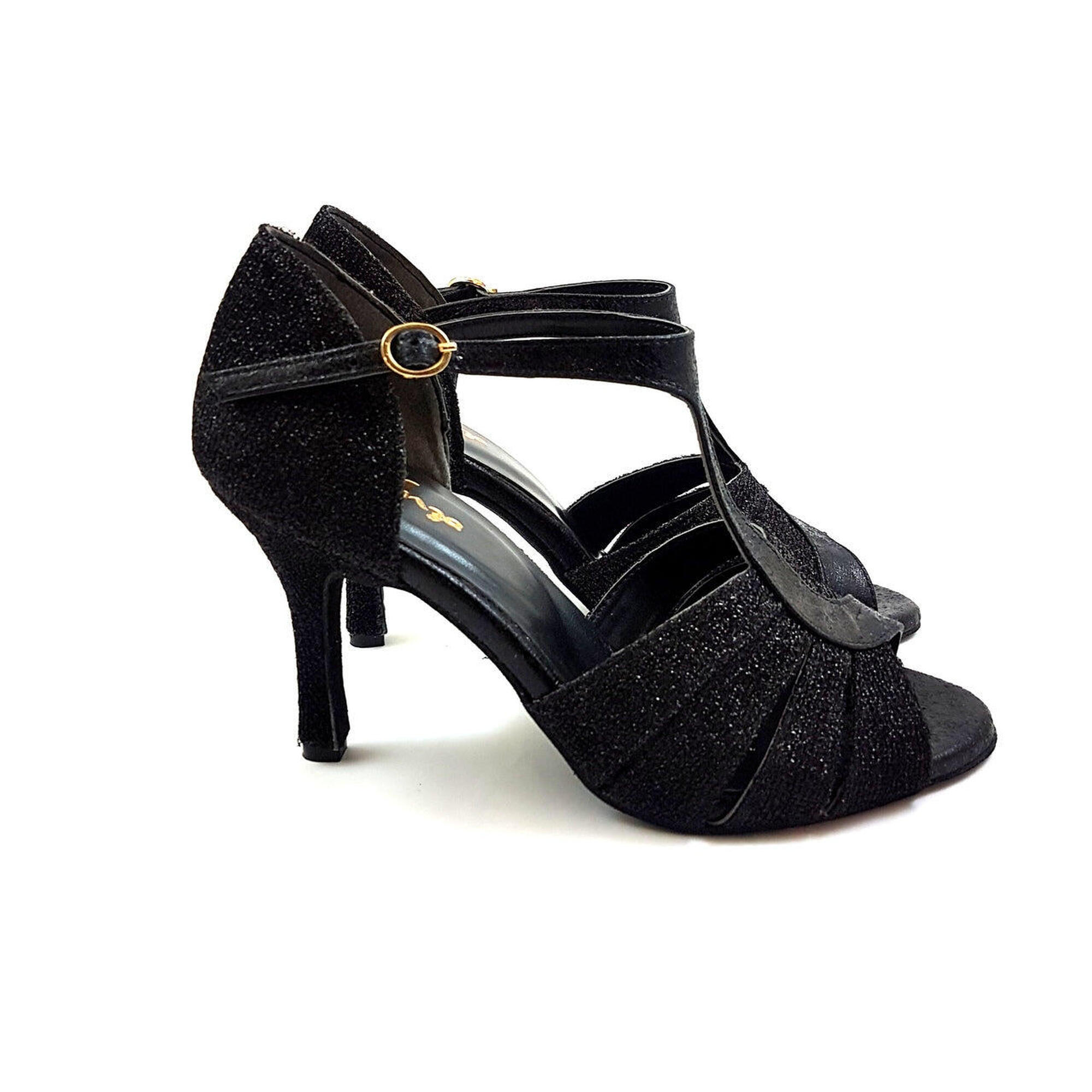 ESP09 dance shoes in black - 7.0 cm flare