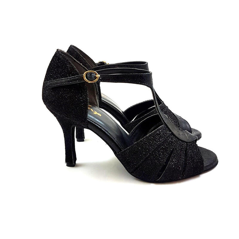 ESP09 Tanzschuhe in Schwarz - 7.0 cm flare