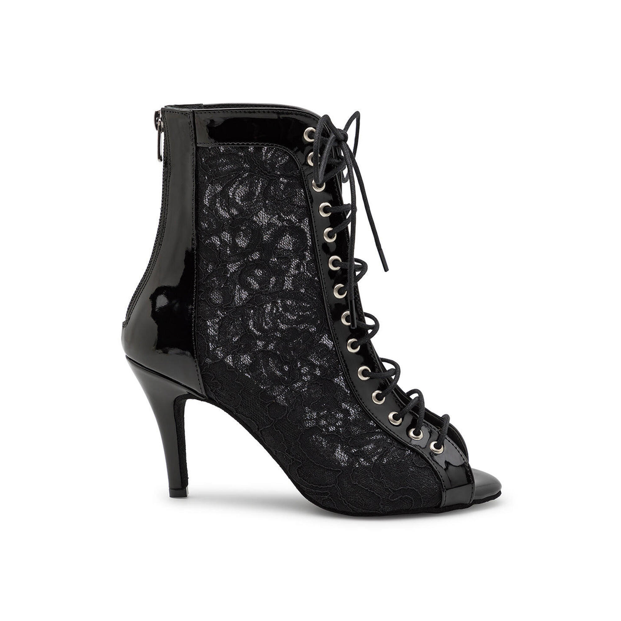 Halley Heels Scarpe da ballo in vernice nera - 7,0 cm di flare