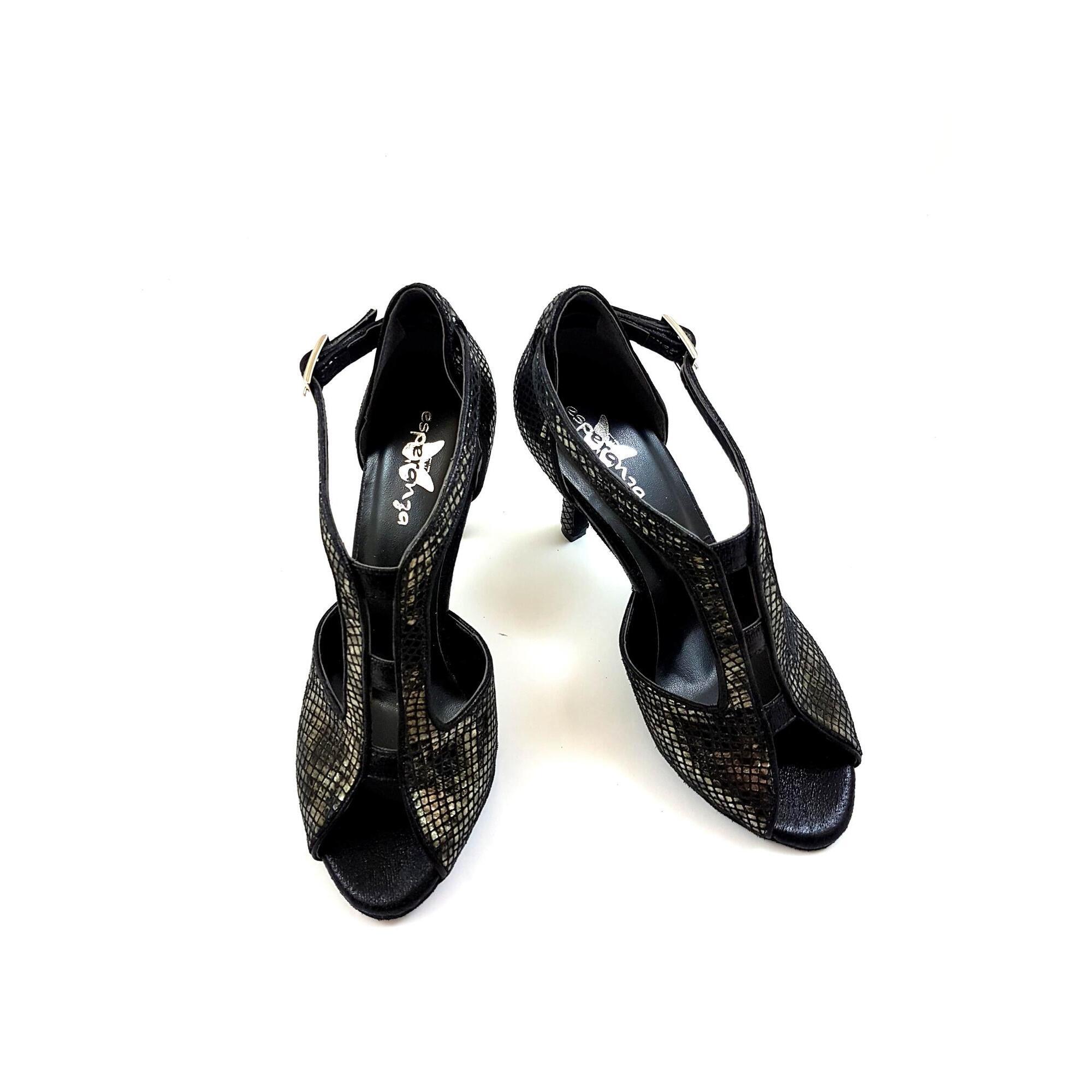 Scarpe da ballo ESP11 in nero - 7,0 cm di flare