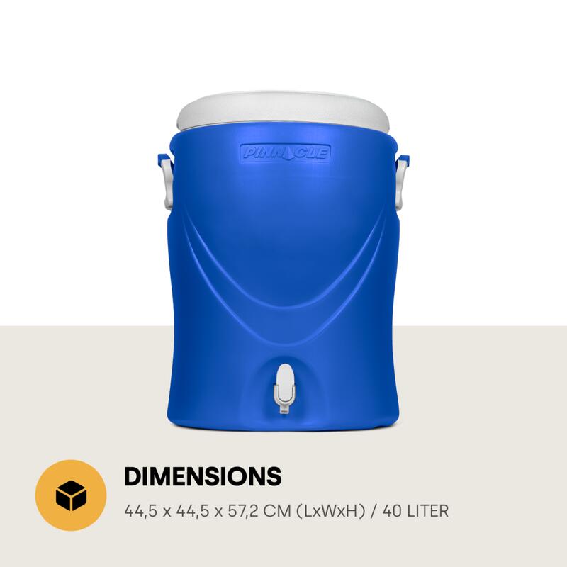 Pinnacle Platino 10 Gallon, Contenant à Boisson Isotherme, 40L, Bleu