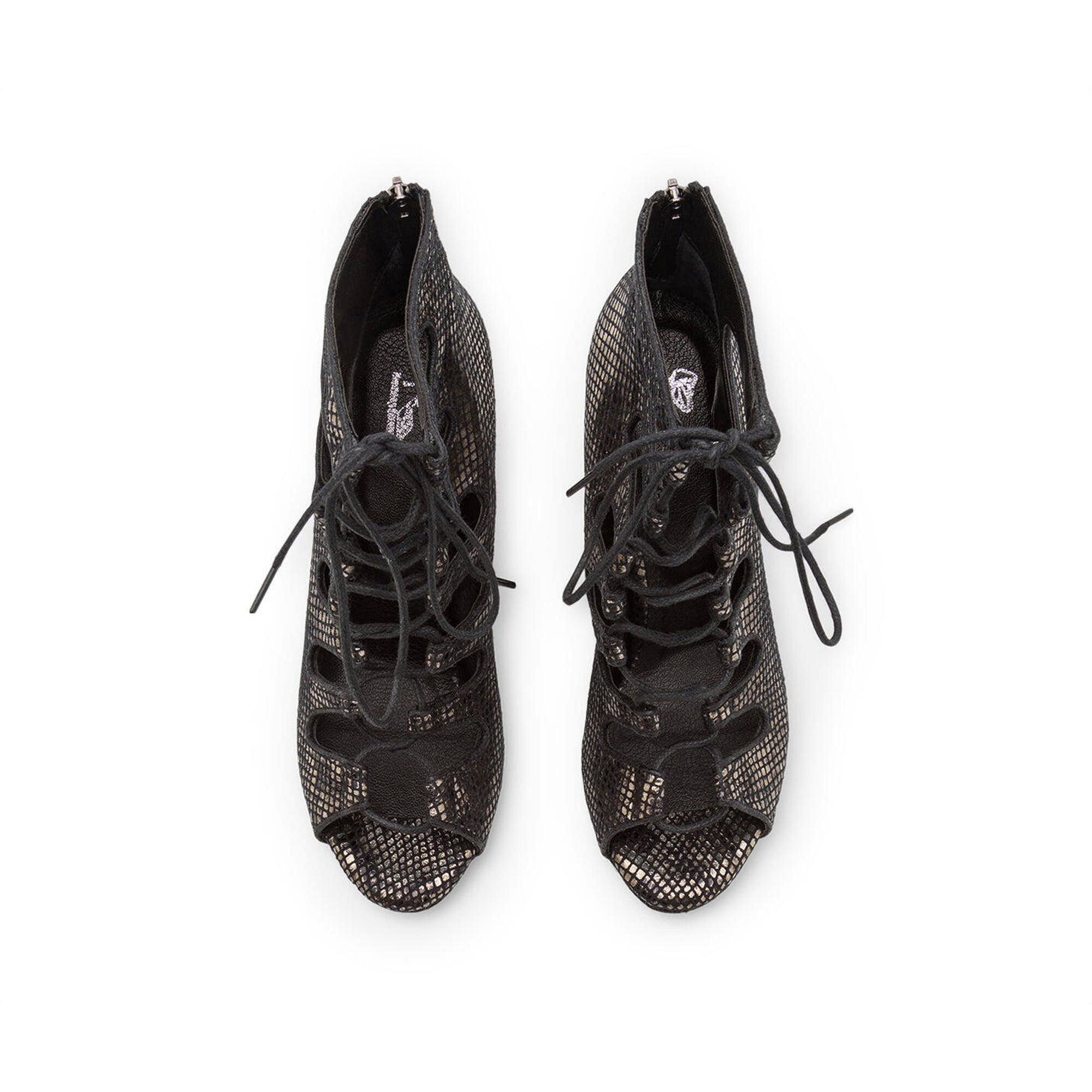 Electra dance shoes in black piton - 7.0 cm flare