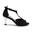 DQ1001 Chaussures de danse en noir avec semelle en daim - 7.0 cm flare