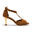 DQ1001 Chaussures de danse en marron avec semelle en daim - 7.0 cm flare