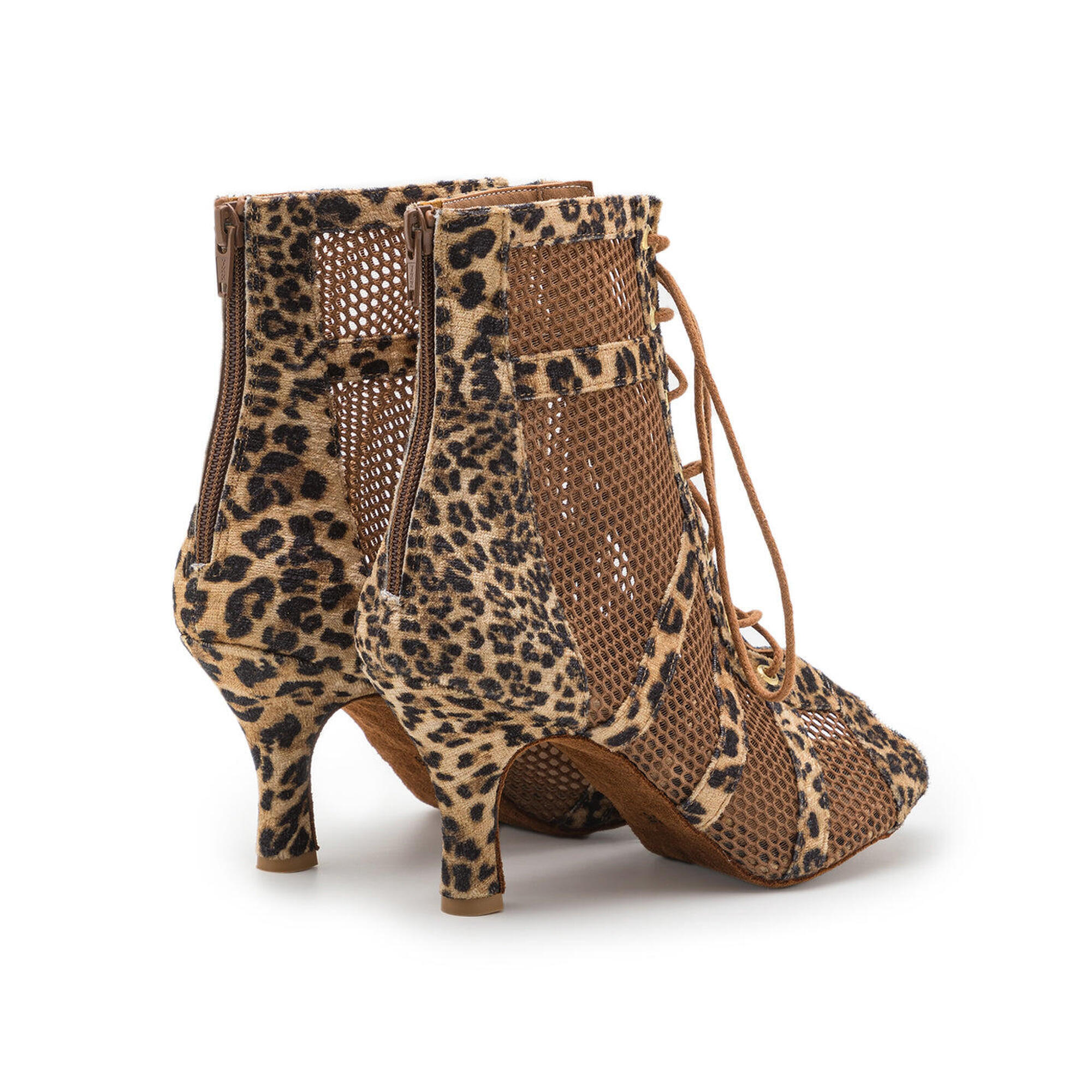 Tuttle dance shoes in camel leopard - 7.0 cm flare