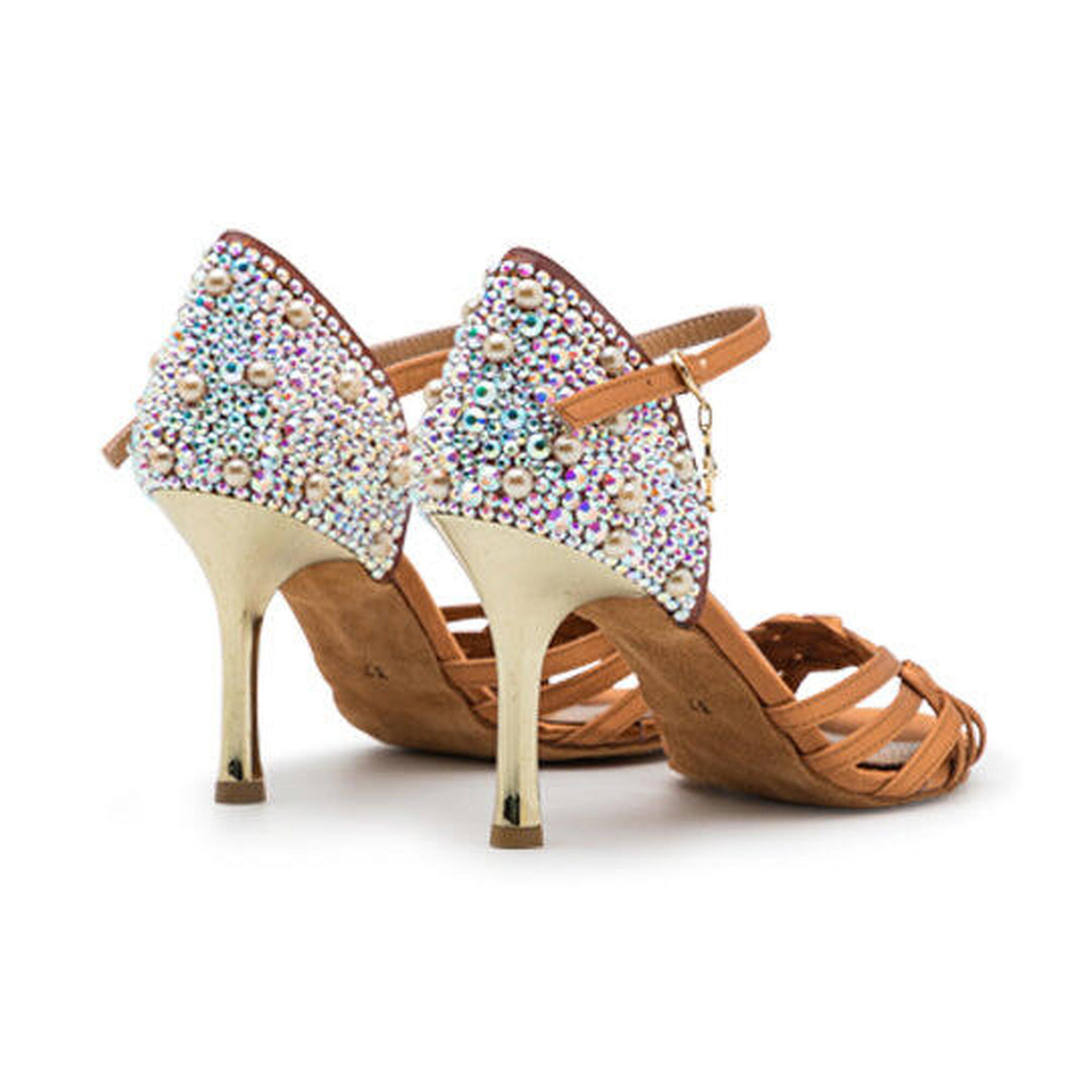 Mimoza dance shoes in bronze - 7.0 cm flare