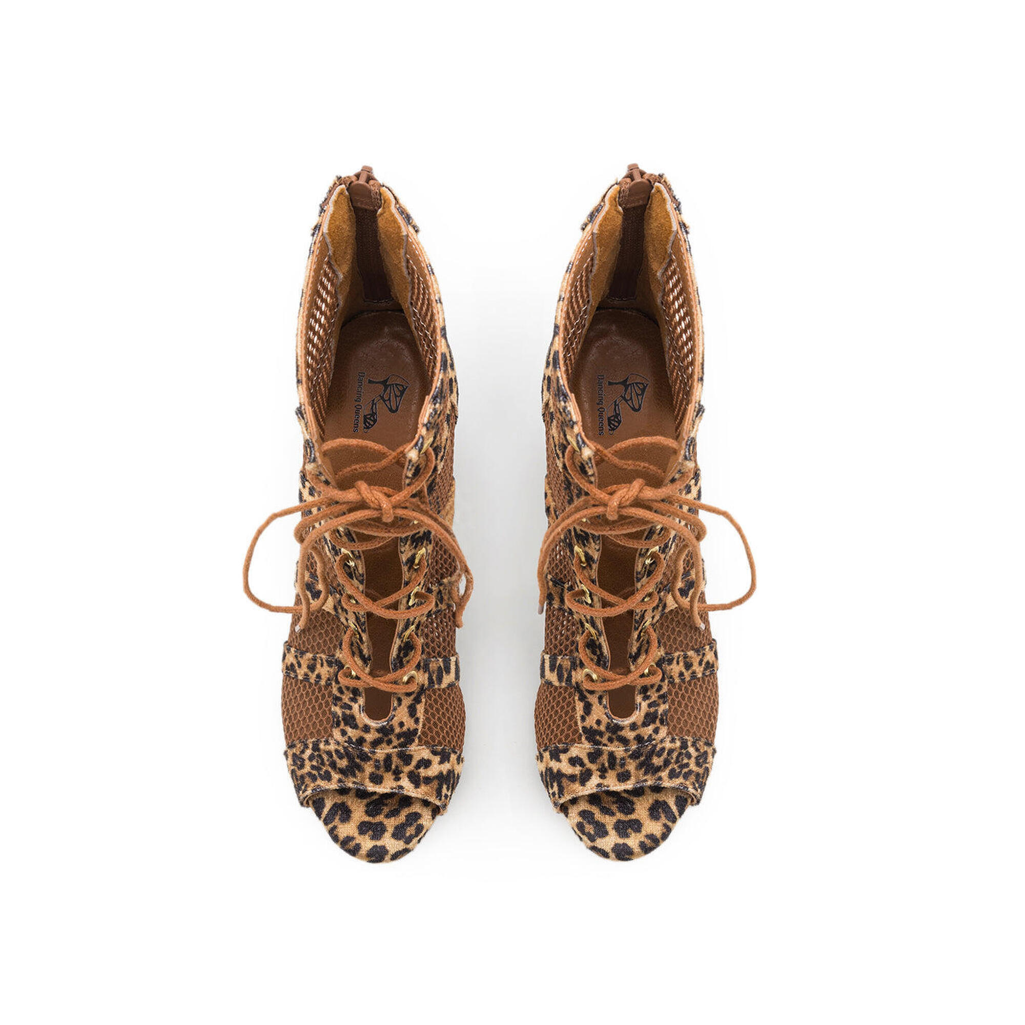 Tuttle dance shoes in camel leopard - 7.0 cm flare