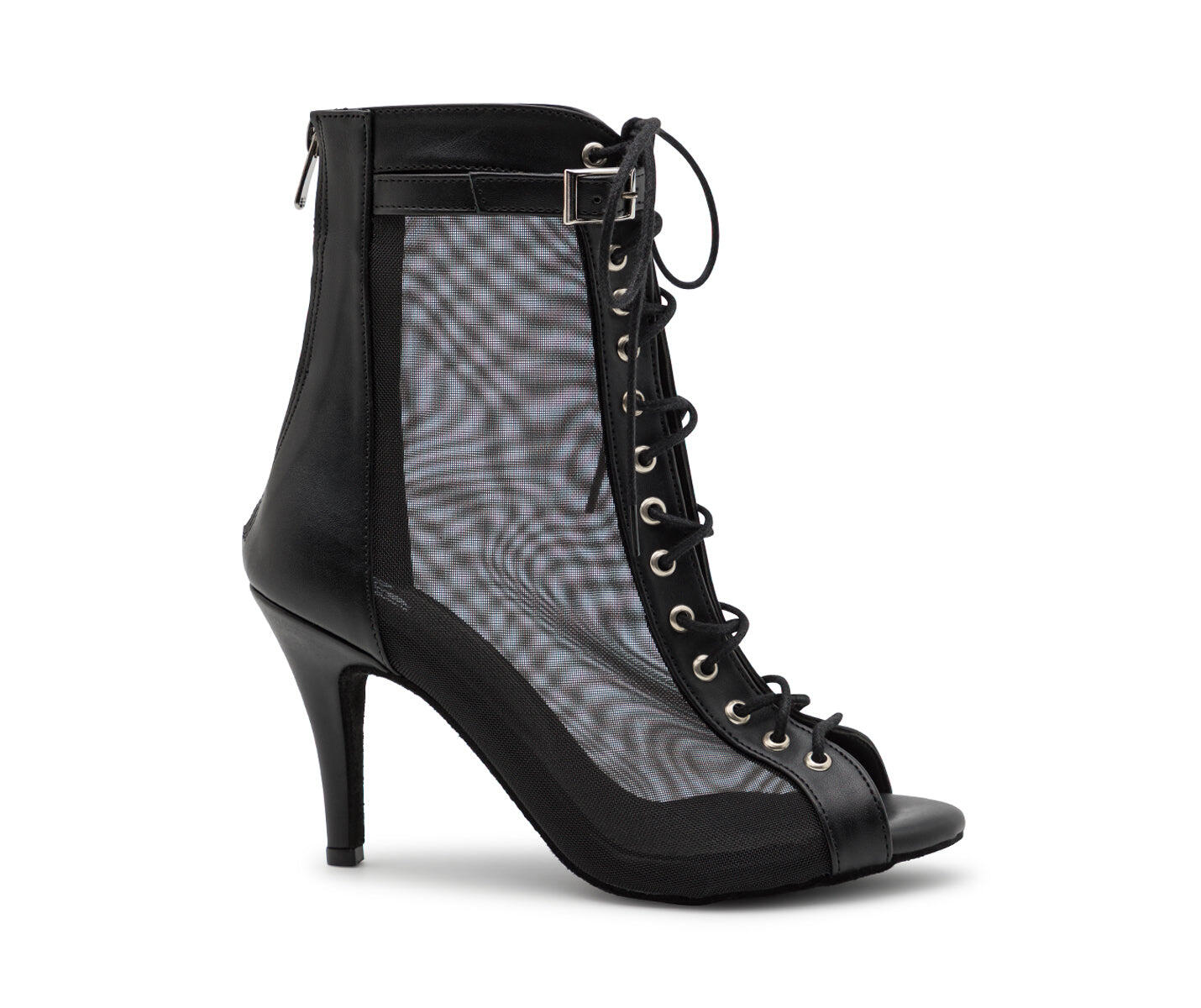 DANCING QUEENS Tarff Dance Shoes Black Leather Slim Heel