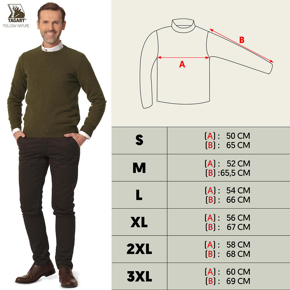 Sweter myśliwski męski Tagart Oslo 100% wełna Merino