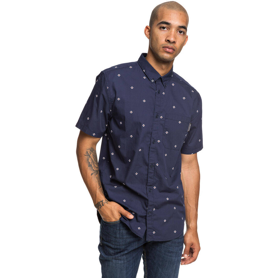 DC SHOES Camicia DC Shoes Up Pill Short Sleeve Shirt, Blu, Uomini