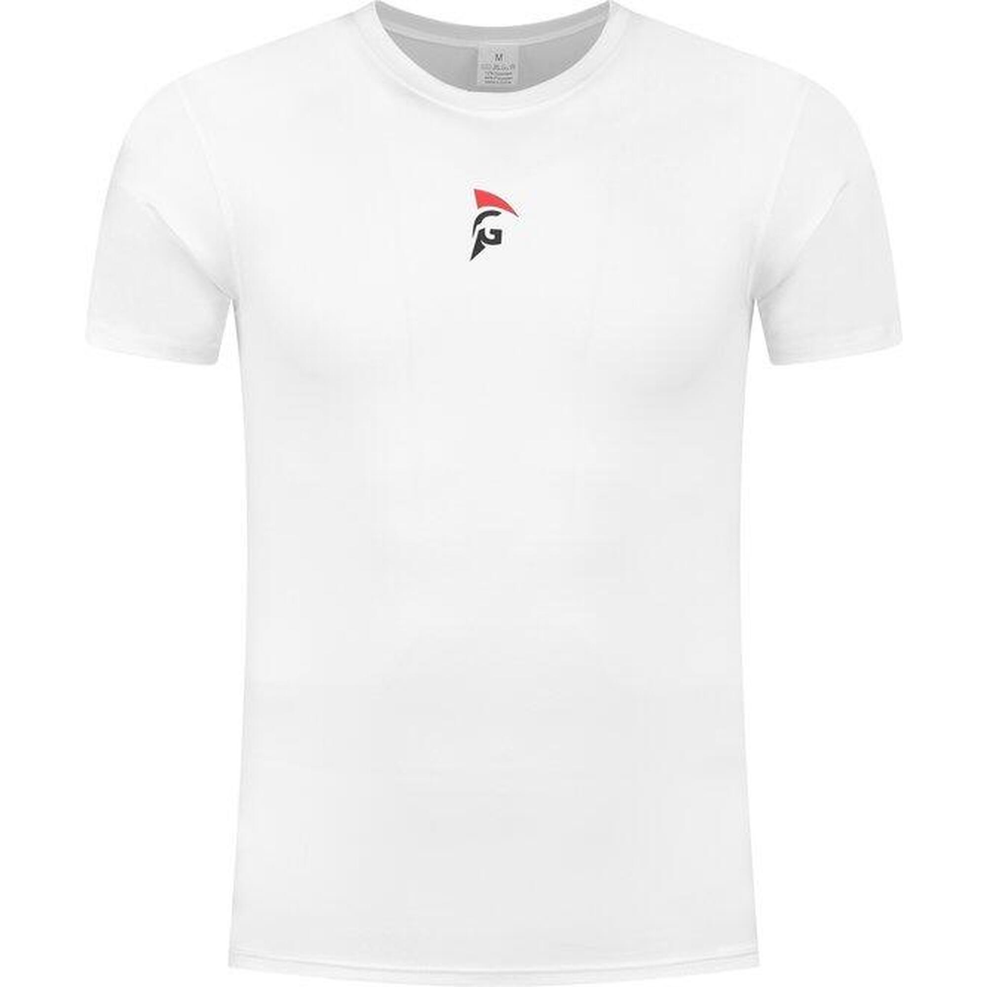Stretchbaar compressie sport shirt wit