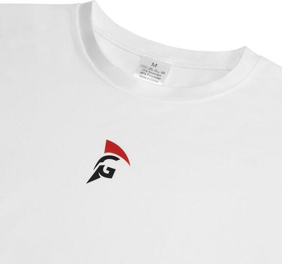 Dehnbares Kompressions-Sportshirt weiß 6/7