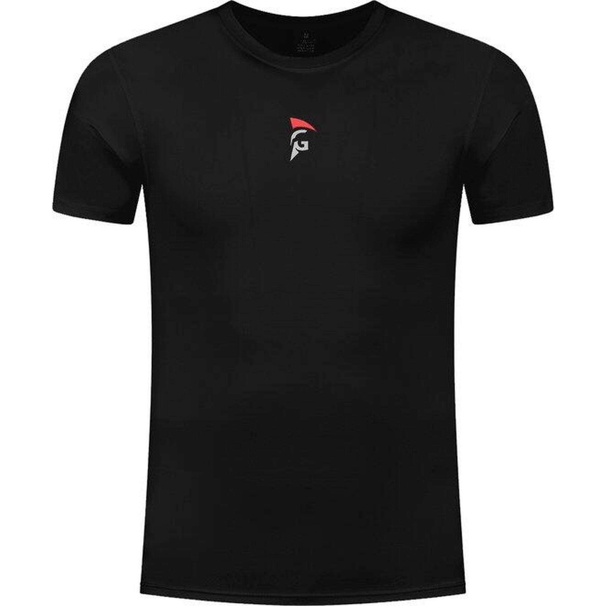 Stretchbaar compressie sport shirt zwart