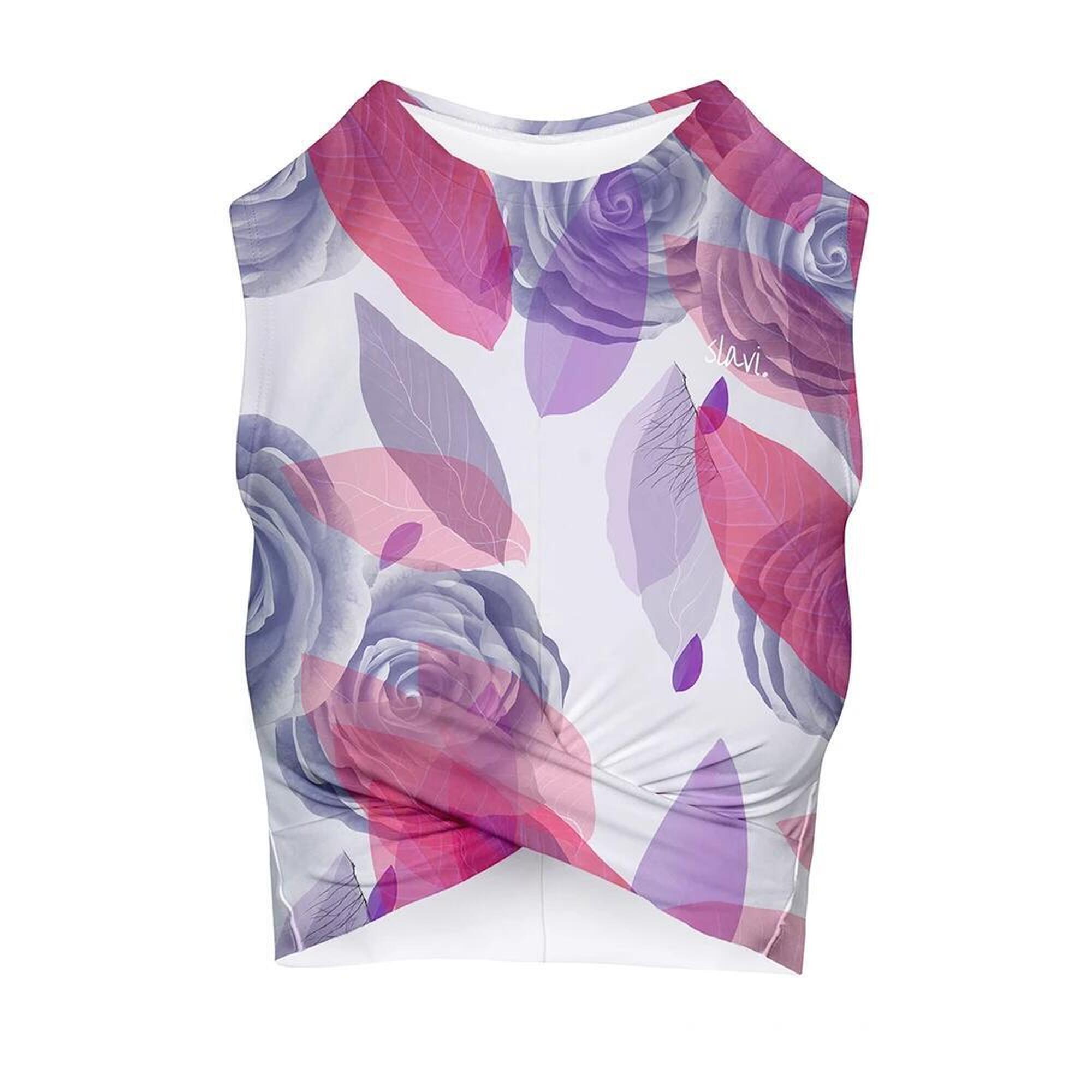 Top z wycięciem bez rękawów Rose Lavender
