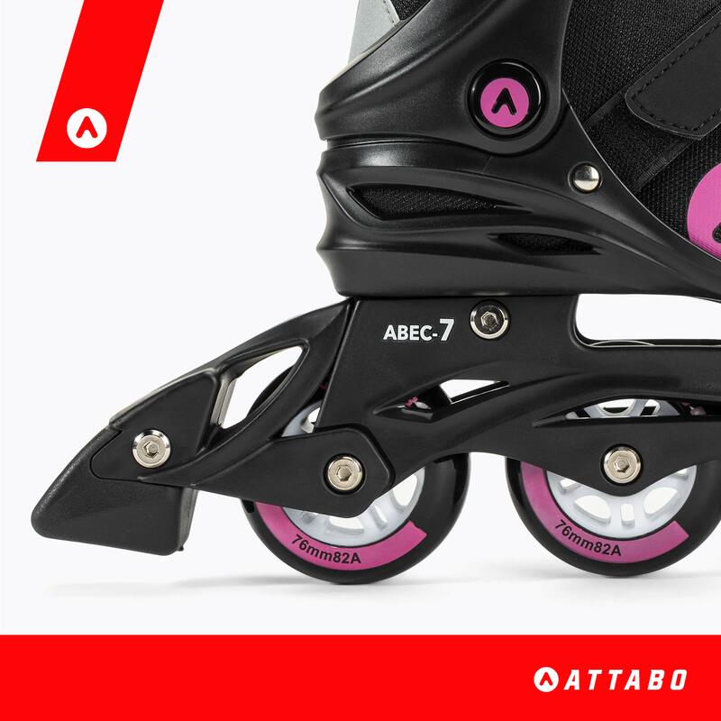 Rolki damskie ATTABO Cyclone Czarne Rekreacyjne ABEC-7 Koła 76mm 82A PU