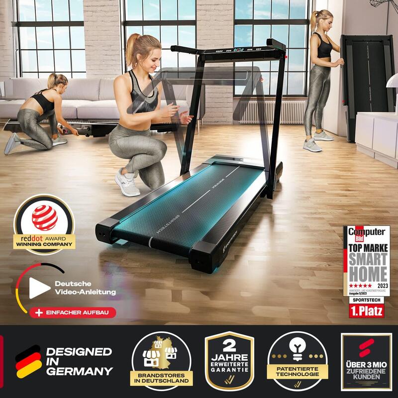 Sportstech sTread Fold | Tapis de course 2-en-1 & tapis de marche | Feedback LED