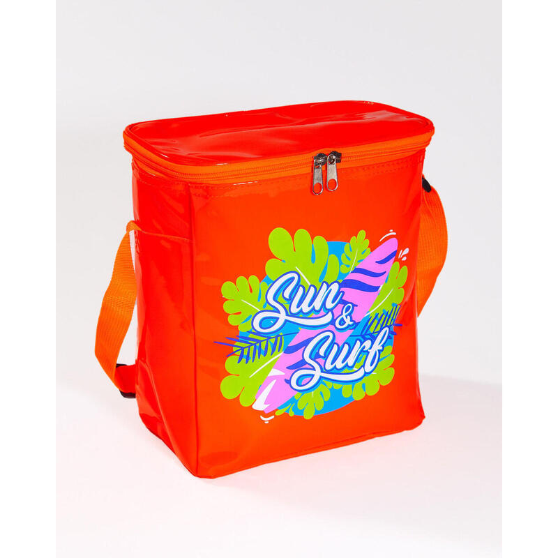 NEVERA DE PLAYA PEQUEÑA PLEGABLE NARANJA 6L