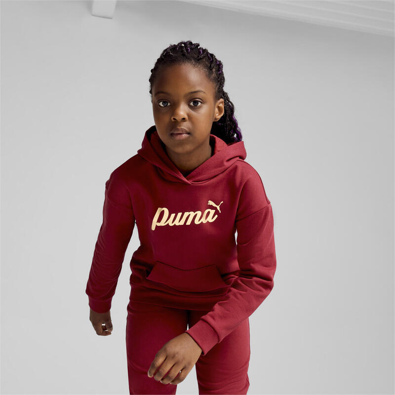 ESS+ SCRIPT Hoodie Mädchen PUMA Intense Red Gold Foil