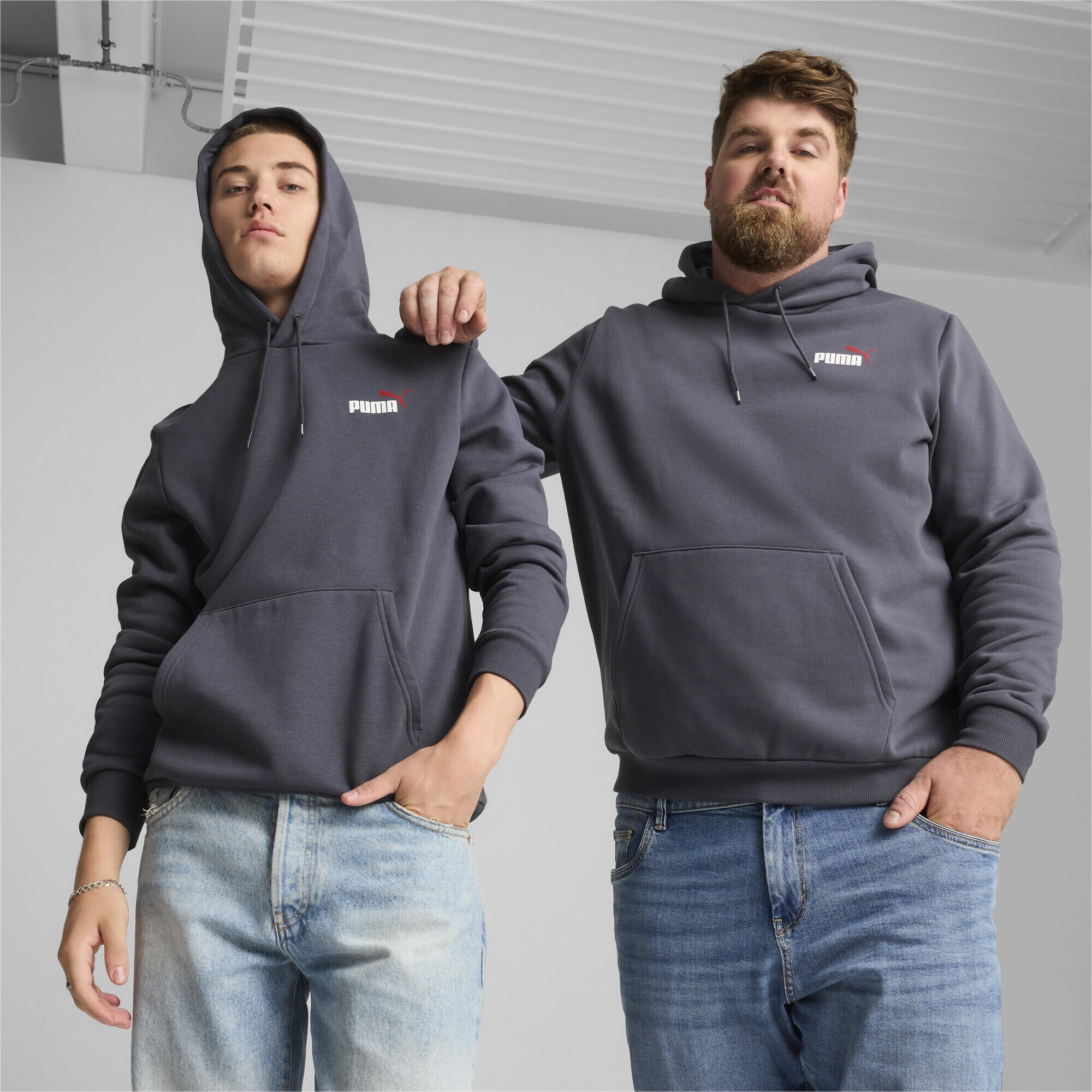 Sudadera con capucha Essentials+ Small Logo bicolor Hombre PUMA Galactic Gray 3/7