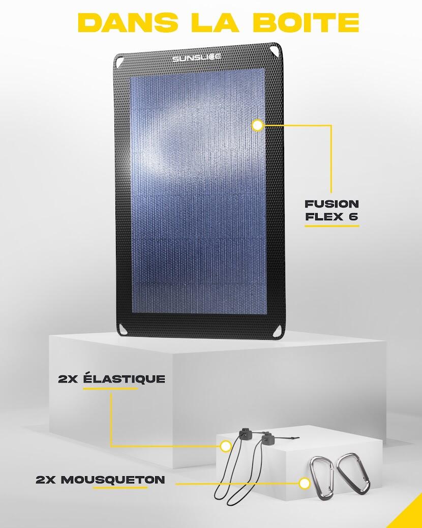Painel solar portátil - ultra-leve e robusto  Fusion 6 preto 7/8