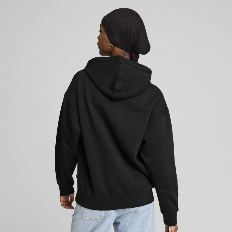 Sudadera con capucha ESS+ SCRIPT Mujer PUMA Black White Rubber