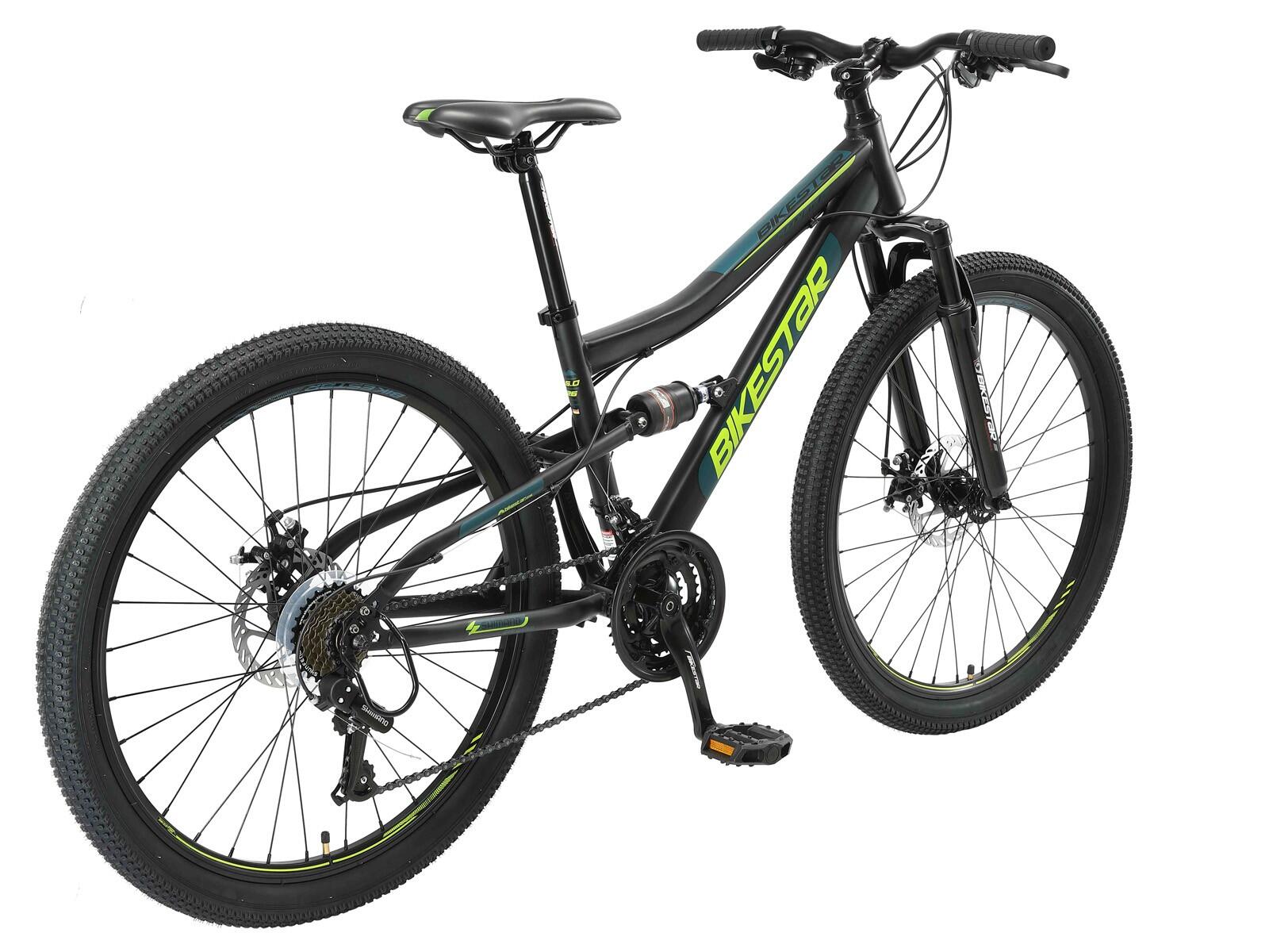 MTB fiets 26", volledig geveerde, 21 versnellingen, schijfremmen 3/7