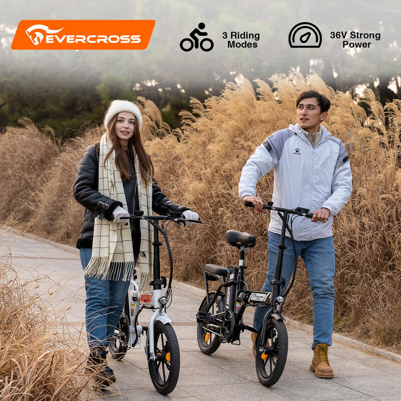 Vélo électrique Pliable Adulte EVERCROSS - EK5 Blanc