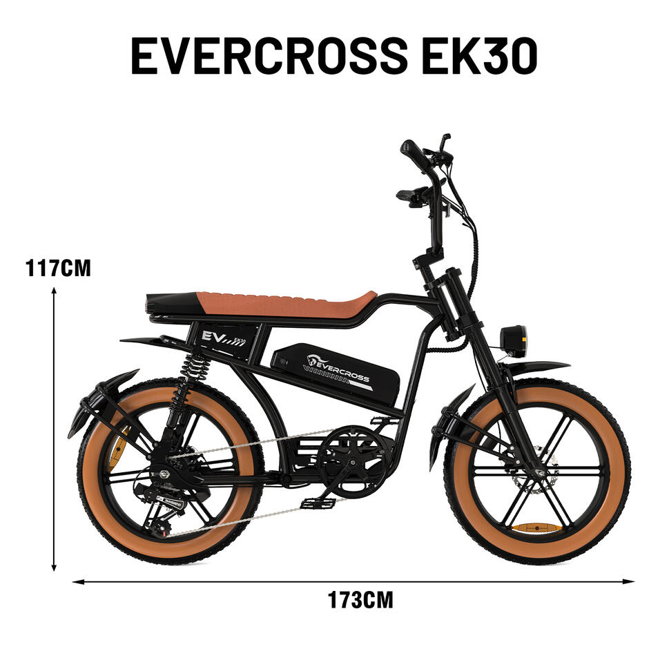 Rower elektryczny EVERCROSS - EK30 Duże opony 20*4.0