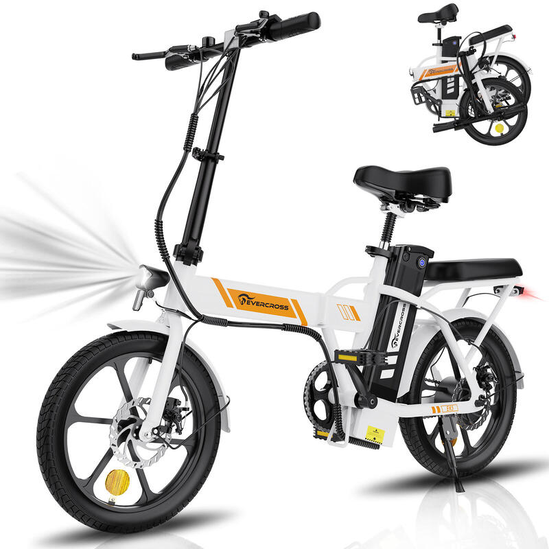 Vélo électrique Pliable Adulte EVERCROSS - EK5 Blanc