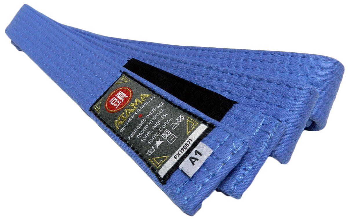 Faixa Jiu Jitsu Brasileiro Azul Claro 3/3