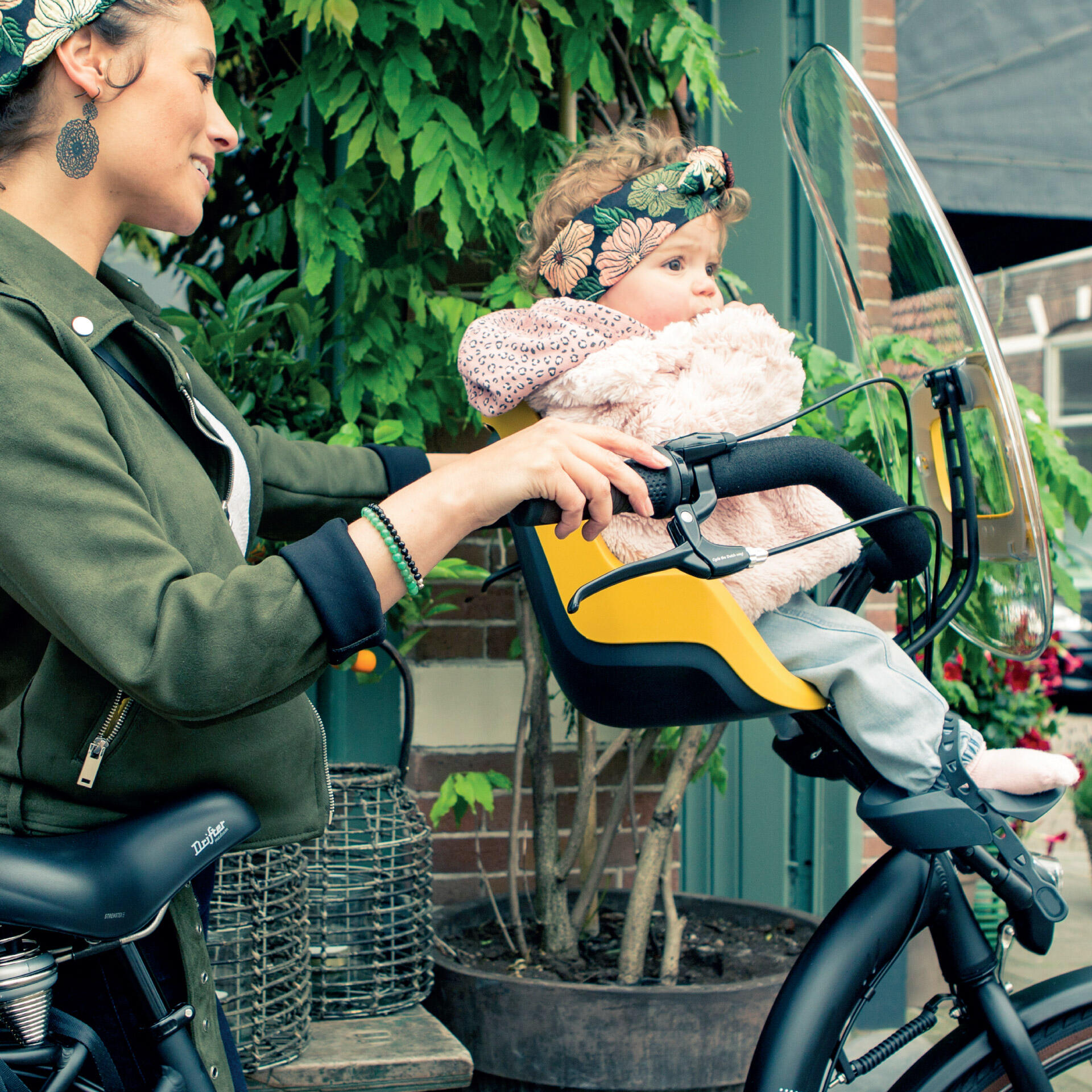 Seggiolino Anteriore Da Bicicletta Per Bambini ONE Giallo Senape 7/7