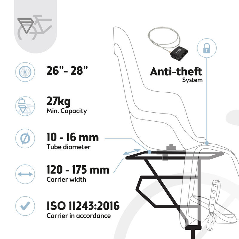 Scaun Copil Portbagaj Bicicletă ONE E-BD Albastru Citadelă Restyling