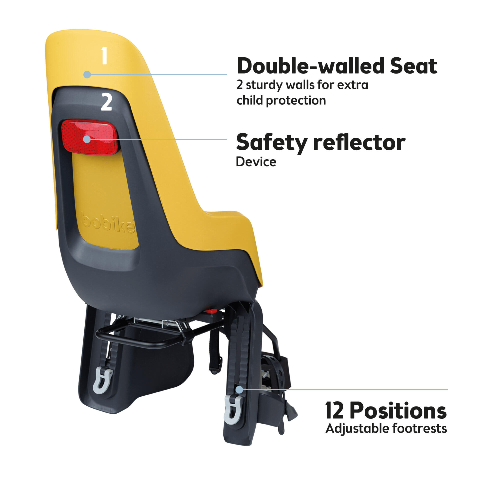 Silla Bicicleta Trasera Ninõ Cuadro & Portaequipajes Amarillo Mostaza 2/9