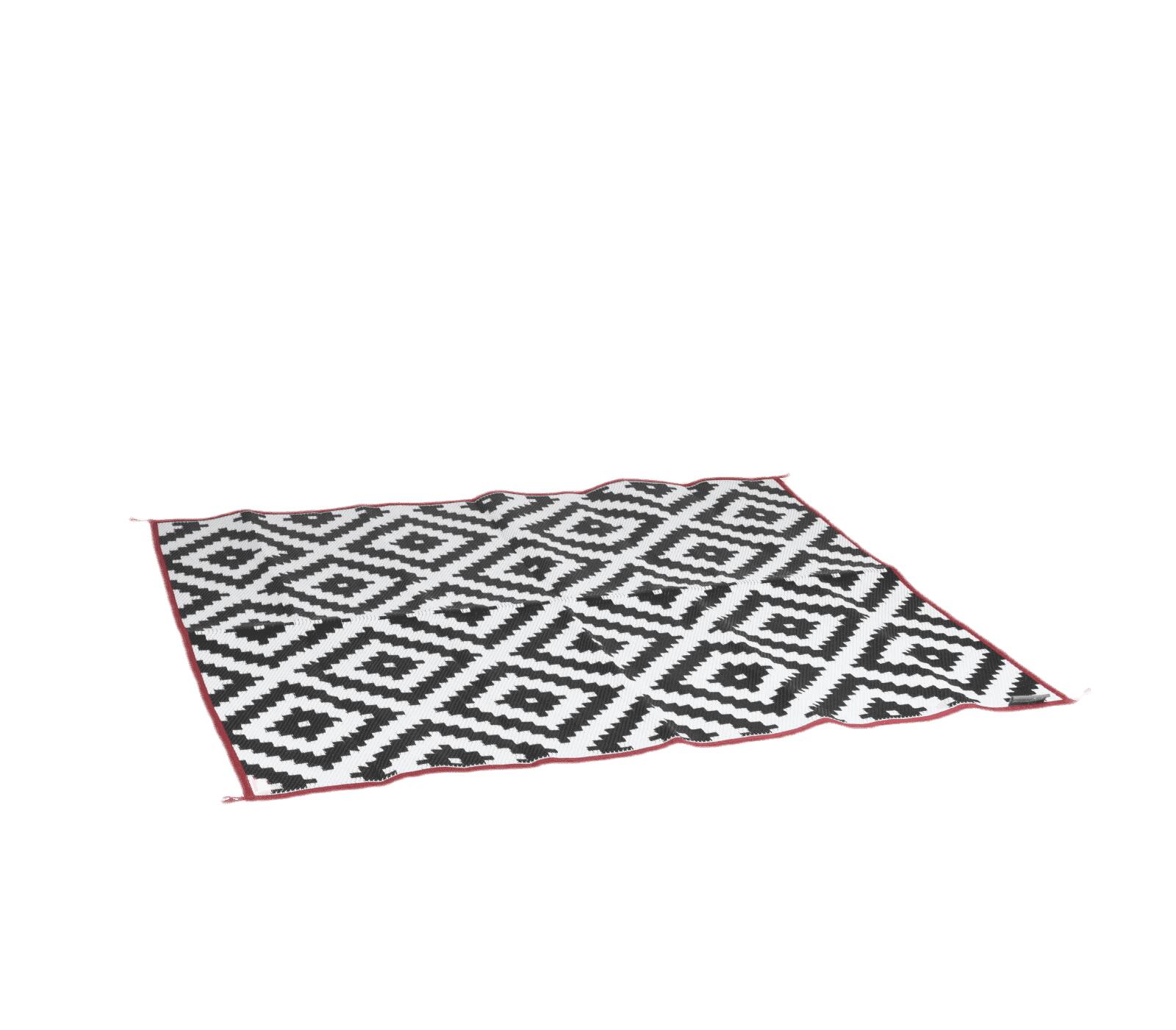 BO-CAMP Picknick Chill Mat Tenttapijt Zwart/Wit/Rood